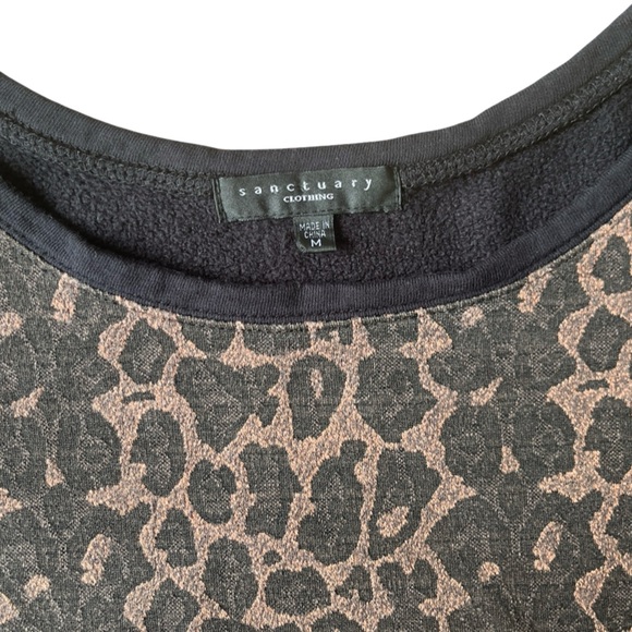 Sanctuary Anthropologie Leopard Print Long Sleeve Sweater Top - Medium - Picture 3 of 11